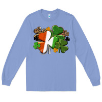 Colony Blue Irish flag shamrock St. Patricks Day Long Sleeve Tee - FaDigitalArtStudio