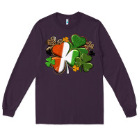 Plum Irish flag shamrock St. Patricks Day Long Sleeve Tee - FaDigitalArtStudio