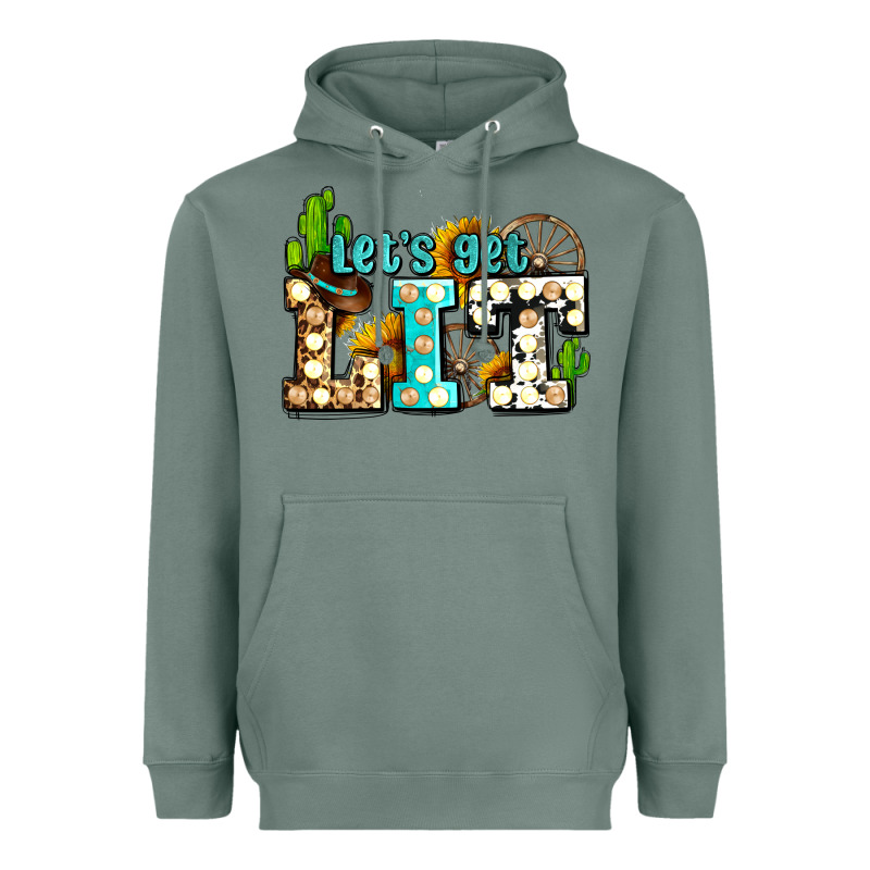 Western Lets Get Lit Ado Heavyweight Hoodie by AdoDesignShop | Teevron