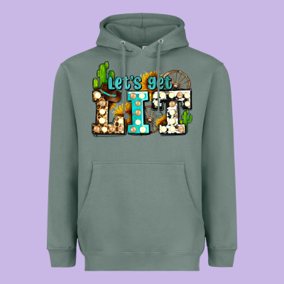 Western Lets Get Lit Ado Heavyweight Hoodie Designed By Adodesignshop