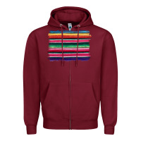 Burgundy serape Zipper Hoodie - BarkalooDesign