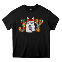 Black white shepherd christmas joy Heavy Core Tee - RanaPortraitStore