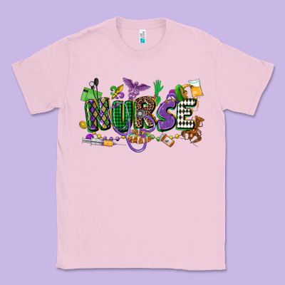 Nurse Mardi Gras Classic Tee Designed By Cowgirlartshop