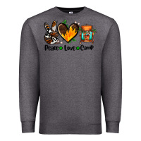 Charcoal Heather peace love camp ado Premium Sweatshirt - AdoDesignShop