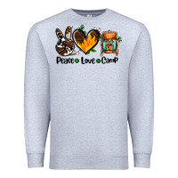 Heather Grey peace love camp ado Premium Sweatshirt - AdoDesignShop