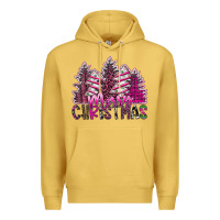 Antique Gold Merry Christmas pink  trees Premium Hoodie - CowhideDigitalArt