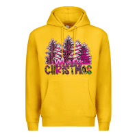 Lemon Merry Christmas pink  trees Premium Hoodie - CowhideDigitalArt