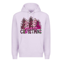 Lilac Merry Christmas pink  trees Premium Hoodie - CowhideDigitalArt