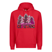 Red Merry Christmas pink  trees Premium Hoodie - CowhideDigitalArt