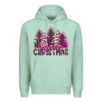 Seafoam Merry Christmas pink  trees Premium Hoodie - CowhideDigitalArt