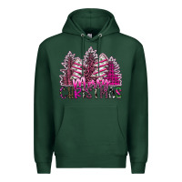 Sports Green Merry Christmas pink  trees Premium Hoodie - CowhideDigitalArt