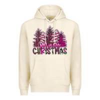 Tofu Merry Christmas pink  trees Premium Hoodie - CowhideDigitalArt
