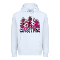 White Merry Christmas pink  trees Premium Hoodie - CowhideDigitalArt