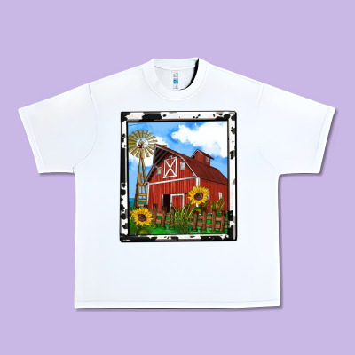 Rustic Western Barn Olivia Urban Heavy Tee Designed By Oliviacreatesart