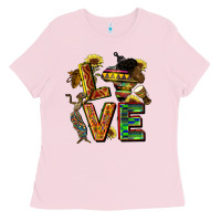 Bubblegum Pink love juneteenth africa Ladies Tee - CowGirlArtShop