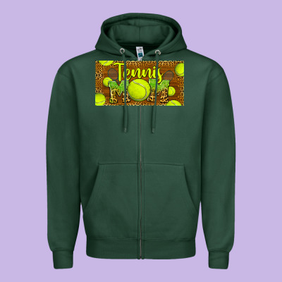 Tennis Mom License Plate Zipper Hoodie Designed By Barkaloodesign