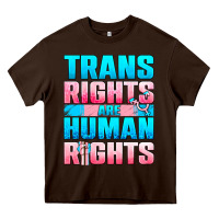 Chocolate Brown Trans rights are human rights Heavy Core Tee - NancyCooperArtShop