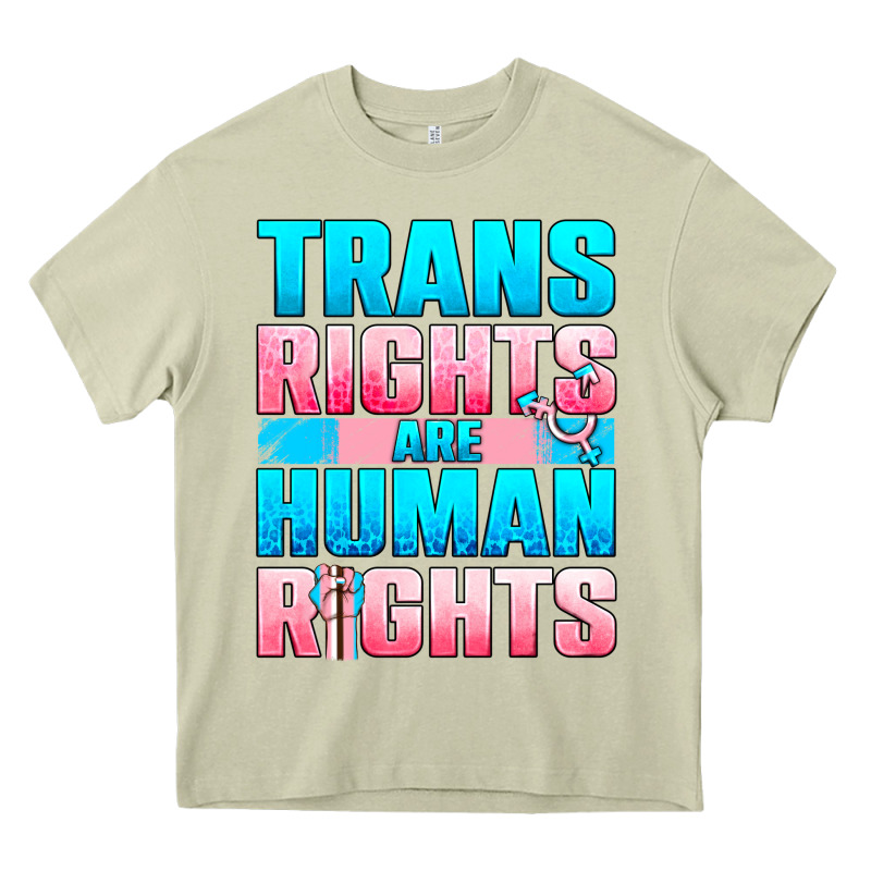 Trans Rights Are Human Rights Heavy Core Tee by NancyCooperArtShop | Teevron