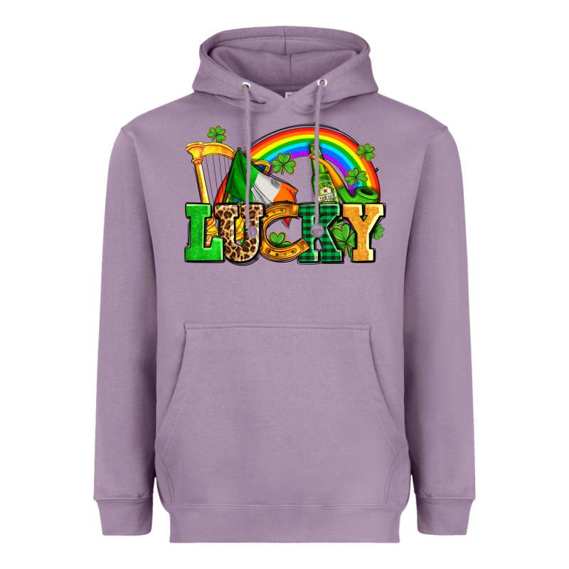 Lucky With St Patricks Elements Heavyweight Hoodie by AdoDesignShop | Teevron