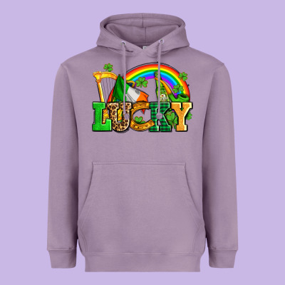 Lucky With St Patricks Elements Heavyweight Hoodie Designed By Adodesignshop