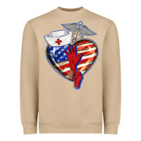 Mushroom patriotic nurse love Heavyweight Sweatshirt - BarkalooDesign