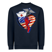 Navy patriotic nurse love Heavyweight Sweatshirt - BarkalooDesign