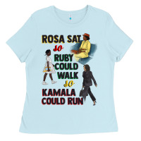 Baby Blue rosa sat so ruby could walk so kamala could run juneteenth Ladies Tee - CowGirlArtShop