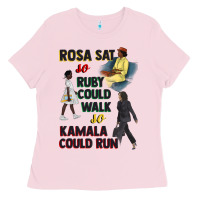 Bubblegum Pink rosa sat so ruby could walk so kamala could run juneteenth Ladies Tee - CowGirlArtShop
