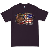 Plum Love America Eagle 4th of july Premium Tee - HowdyJamesFarm