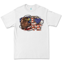 White Love America Eagle 4th of july Premium Tee - HowdyJamesFarm