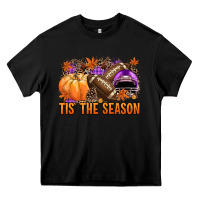 Black Tis' the season Football purple helmet Heavy Core Tee - NancyCooperArtShop