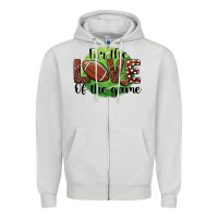 Dove Grey for the love of the game football Zipper Hoodie - BarkalooDesign