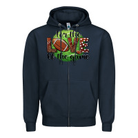 Navy for the love of the game football Zipper Hoodie - BarkalooDesign