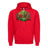 Red for the love of the game football Zipper Hoodie - BarkalooDesign