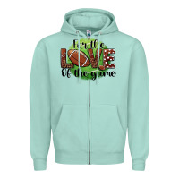 Seafoam for the love of the game football Zipper Hoodie - BarkalooDesign