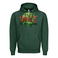 Sports Green for the love of the game football Zipper Hoodie - BarkalooDesign