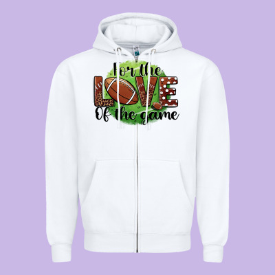For The Love Of The Game Football Zipper Hoodie Designed By Barkaloodesign