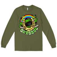 Army Green St. Patrick's Day Hockey Long Sleeve Tee - FaDigitalArtStudio