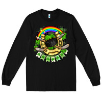 Black St. Patrick's Day Hockey Long Sleeve Tee - FaDigitalArtStudio