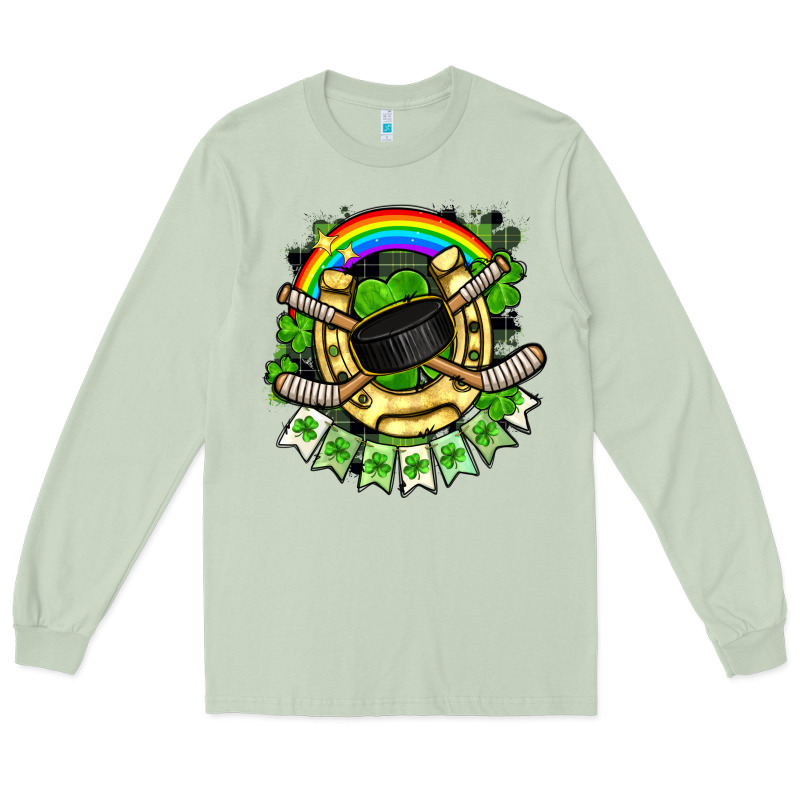 St. Patrick's Day Hockey Long Sleeve Tee by FaDigitalArtStudio | Teevron