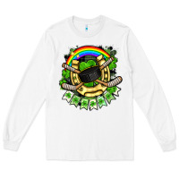 White St. Patrick's Day Hockey Long Sleeve Tee - FaDigitalArtStudio