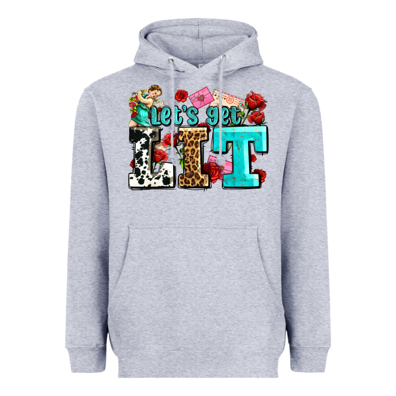 Valentines Day Lets Get Lit Heavyweight Hoodie by AdoDesignShop | Teevron