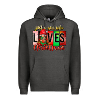 Charcoal Heather just a girl who loves christmas Premium Hoodie - CowhideDigitalArt