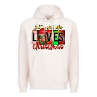 Pale Pink just a girl who loves christmas Premium Hoodie - CowhideDigitalArt