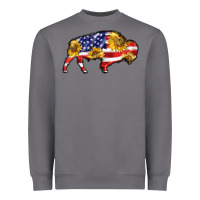 Storm bison amerıcan flag Heavyweight Sweatshirt - BarkalooDesign