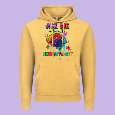 Ask Me About Neurodiversity Vintage Hoodie Designed By Fadigitalartstudio