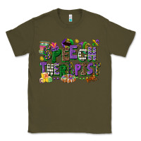 Army Green speech therapist mardi gras cowgirl Classic Tee - CowGirlArtShop