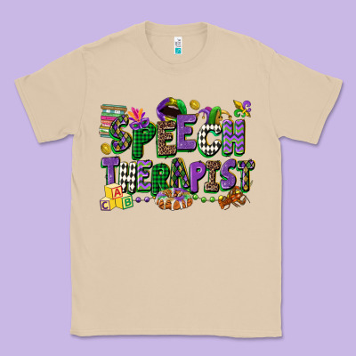 Speech Therapist Mardi Gras Cowgirl Classic Tee Designed By Cowgirlartshop