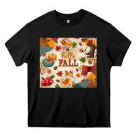 Black Hello Fall Heavy Core Tee - texasbilliewilder