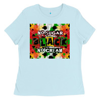 Baby Blue no sugar no cream black tumbler Ladies Tee - CowGirlArtShop
